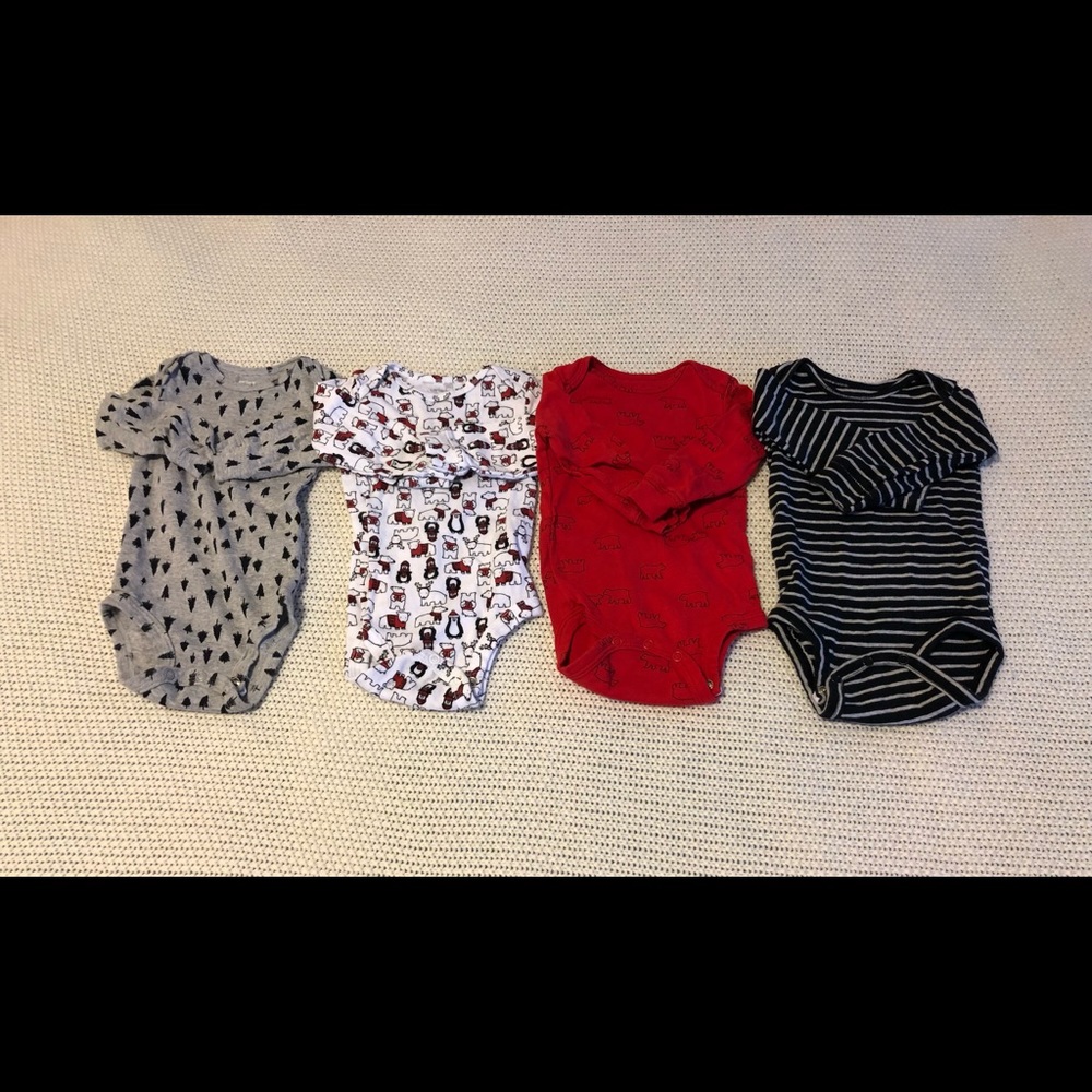 4 Carter’s Long-Sleeve Bodysuits